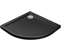 Pusapvalis dušo padėklas Besco Aron SlimLine Stone Effect New, 80 x 80 x 5,5 cm