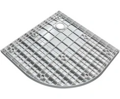 Pusapvalis dušo padėklas Besco Vexo Marble, 90 x 90 cm