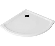 Pusapvalis dušo padėklas Mexen Flat Slim su sifonu, Baltas+Juodas, 70 x 70 cm