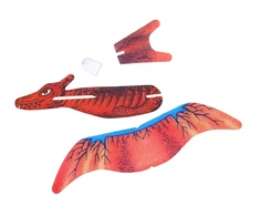 Putplasčio lėktuvas - dinozauras, raudonas