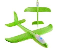 Putplasčio lėktuvas šviečiantis, 47 cm, žalias