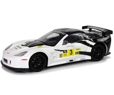 Radijo bangomis valdomas sportinis automobilis Corvette C6.R 1:18 baltas