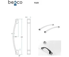 Rankenėlė voniai Besco Flex, Juodas/Chrome (1 vnt.)