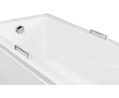 Rankenėlė voniai Besco Oxa, Baltas/Chrome (1 vnt.)