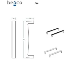 Rankenėlė voniai Besco Oxa, Juodas/Chrome (1 vnt.)