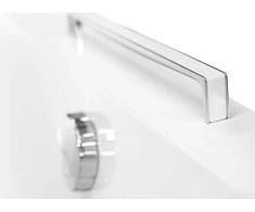 Rankenėlė voniai Besco Oxa Long, Baltas/Chrome (1 vnt.)