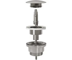 REA "Klik-klak" dangtelis praustuvui universalus, Brushed Nickel Inox