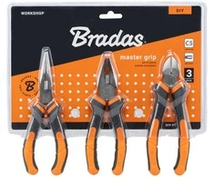 Replių rinkinys Bradas MASTER GRIP HOME &amp; GARAGE, nikeliuotos, 3 vnt.