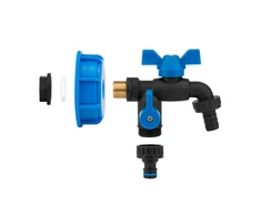 Rinkinys: Bradas IBC S60x6 čiaupas Juodas RAVEN NYLON/BRASS, su 2x3/4'' išor.sr., 5/8" žarnai