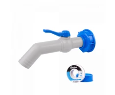 Rinkinys: čiaupas PP 45° su IBCS60x6 adapteriu 25-32mm žarnai Bradas