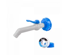 Rinkinys: čiaupas PP 45° su IBCS60x6 adapteriu 19-25mm žarnai Bradas