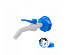 Rinkinys: čiaupas PP 45° su IBCS60x6 adapteriu 13-19mm žarnai Bradas