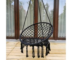 Sėdimas hamakas-sūpynės Boho, 82 cm, juodas