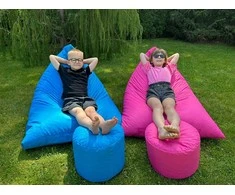 Sėdmaišis-gultas su pufu Sako XL Oxford, šviesiai pilkas