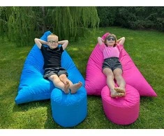Sėdmaišis-gultas su pufu Sako XL Oxford, pilkas