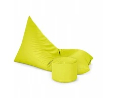 Sėdmaišis-gultas su pufu Sako XL Oxford, lime spalvos