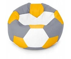 Sėdmaišis-pufas vaikams Ball XXL (40 cm), Geltona/Pilkas/Baltas