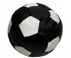 Sėdmaišis-pufas vaikams Ball XXL (40 cm), Juodas/Baltas