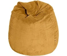 Sėdmaišis su pagalve Mega Lincoln L, 80x105 cm, garstyčių spalvos