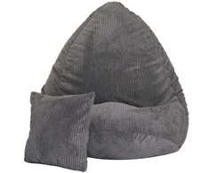 Sėdmaišis su pagalve Mega Lincoln L, 80x105 cm, pilkas