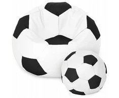 Sėdmaišis su pufu Ball XXXL (80 cm), Baltas/Juodas