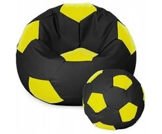 Sėdmaišis su pufu Ball XXXL (80 cm), Juodas/Geltona
