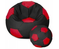 Sėdmaišis su pufu Ball XXXL (80 cm), Juodas/Raudona