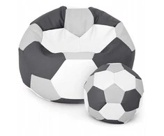Sėdmaišis su pufu Ball XXXL (80 cm), Pilkas/Graphite/Baltas