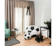 Sėdmaišis su pufu Ball XXXXL (100 cm), Baltas/Juodas