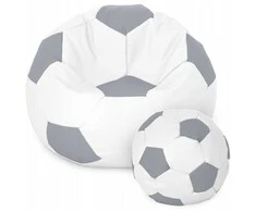 Sėdmaišis su pufu Ball XXXXL (100 cm), Baltas/Pilkas
