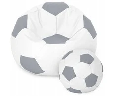 Sėdmaišis su pufu Ball XXXXL (100 cm), Baltas/Pilkas