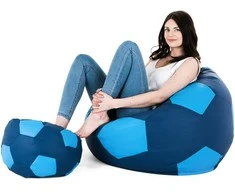 Sėdmaišis su pufu Ball XXXXL (100 cm), Mėlyna/Dark mėlynas