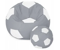 Sėdmaišis su pufu Ball XXXXL (100 cm), Pilkas/Baltas