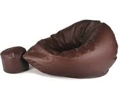 Sėdmaišis su pufu vaikams Mega Chill L, dirbtinė oda, rudas