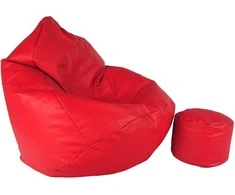 Sėdmaišis su pufu Mega Comfort XXL, dirbtinė oda, raudonas