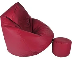 Sėdmaišis su pufu Mega Comfort XXL, dirbtinė oda, bordinis