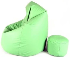 Sėdmaišis su pufu Mega Comfort XXL, dirbtinė oda, salotinis
