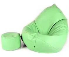 Sėdmaišis su pufu Mega Comfort XXL, dirbtinė oda, salotinis