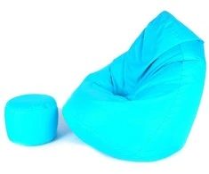 Sėdmaišis su pufu Mega Comfort XXL, dirbtinė oda, turkio spalvos