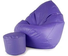 Sėdmaišis su pufu Mega Comfort XXL, dirbtinė oda, violetinis