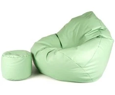 Sėdmaišis su pufu Mega Comfort XXL, dirbtinė oda, salotinis