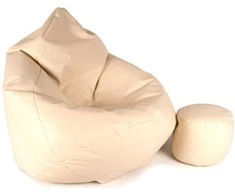 Sėdmaišis su pufu Mega Comfort XXL, dirbtinė oda, kakavinis