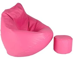 Sėdmaišis su pufu Mega Comfort XXL, dirbtinė oda, rožinis