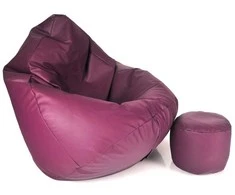 Sėdmaišis su pufu Mega Comfort XXL, dirbtinė oda, slyvų spalvos