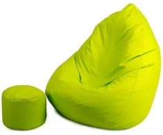 Sėdmaišis su pufu Mega Comfort XXL, dirbtinė oda, lime