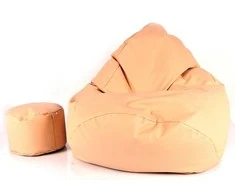 Sėdmaišis su pufu Mega Comfort XXL, kodura, šviesiai rudas