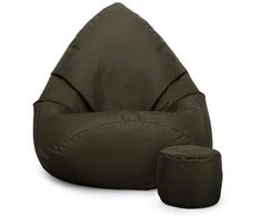 Sėdmaišis su pufu Mega Comfort XXL, kodura, tamsiai žalias