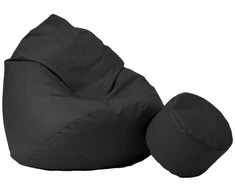 Sėdmaišis su pufu Mega Comfort XXL, kodura, juodas