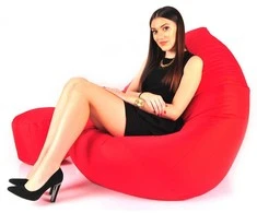 Sėdmaišis su pufu Mega Comfort XXL, kodura, raudonas