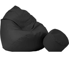 Sėdmaišis su pufu Mega Comfort XXL, kodura, juodas